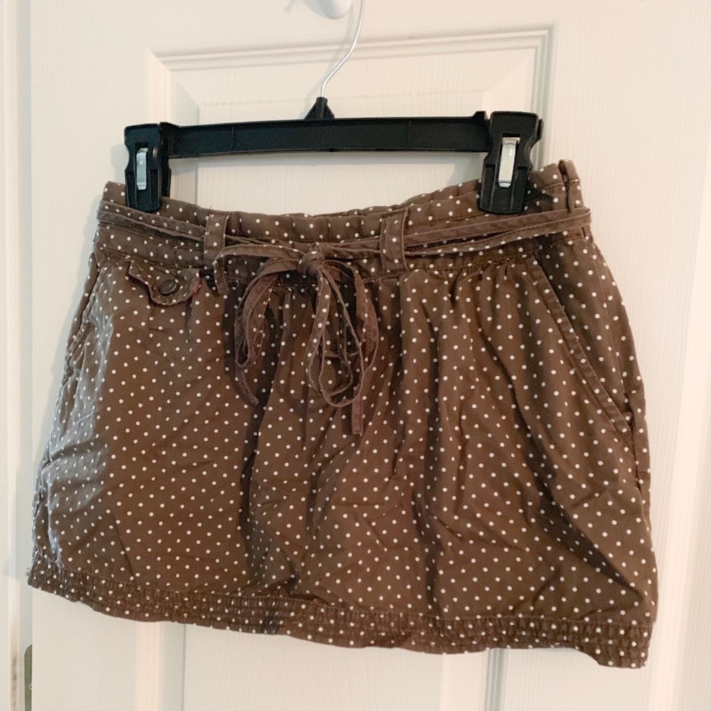 Abercrombie - brown polka dot mini skirt - size 0